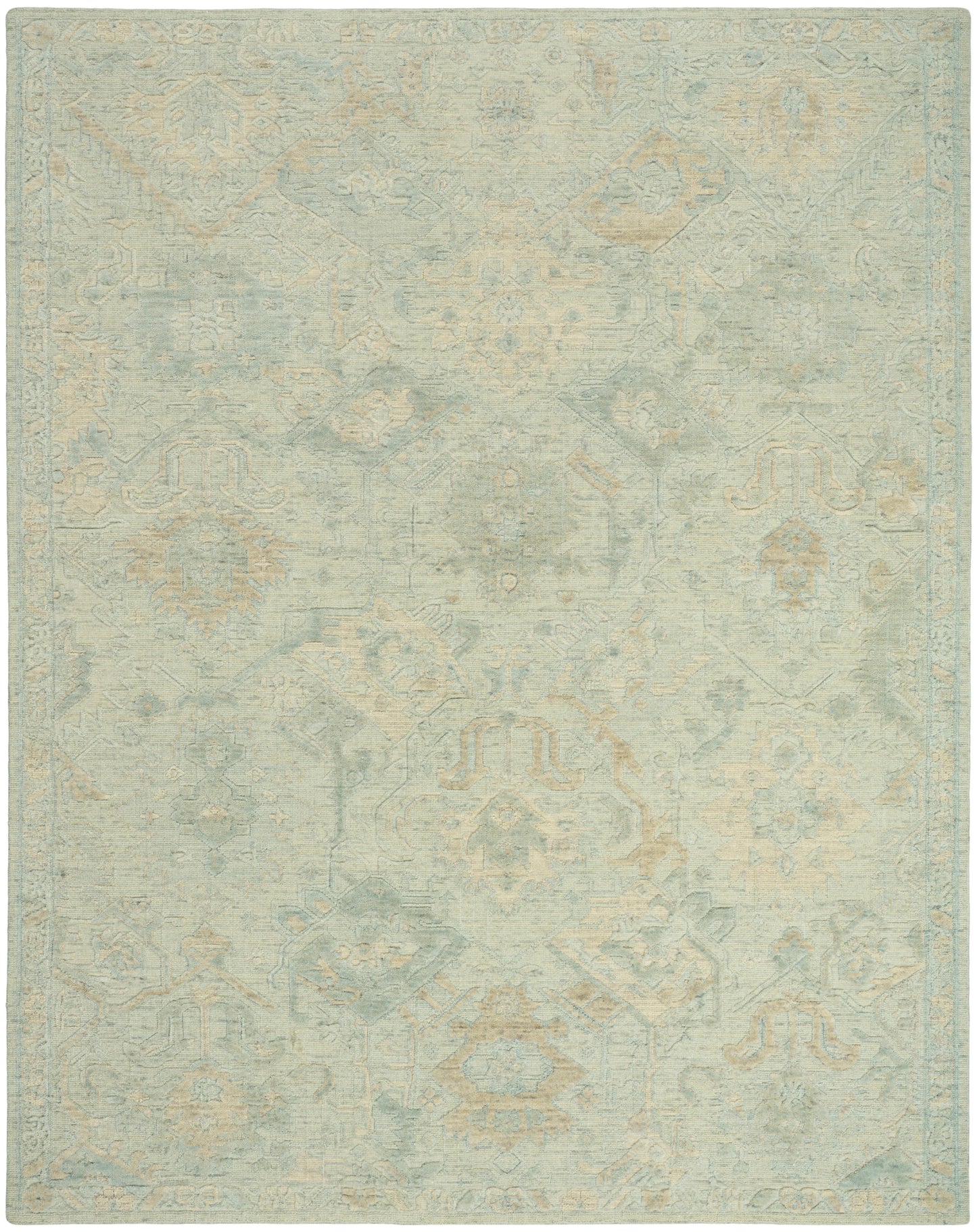 Nourison Home Ravello RVL04 Aqua Taupe Traditional Hand Loomed Rug
