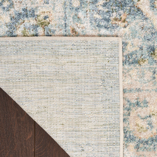 Nourison Home Astra Machine Washable Teal Beige Traditional