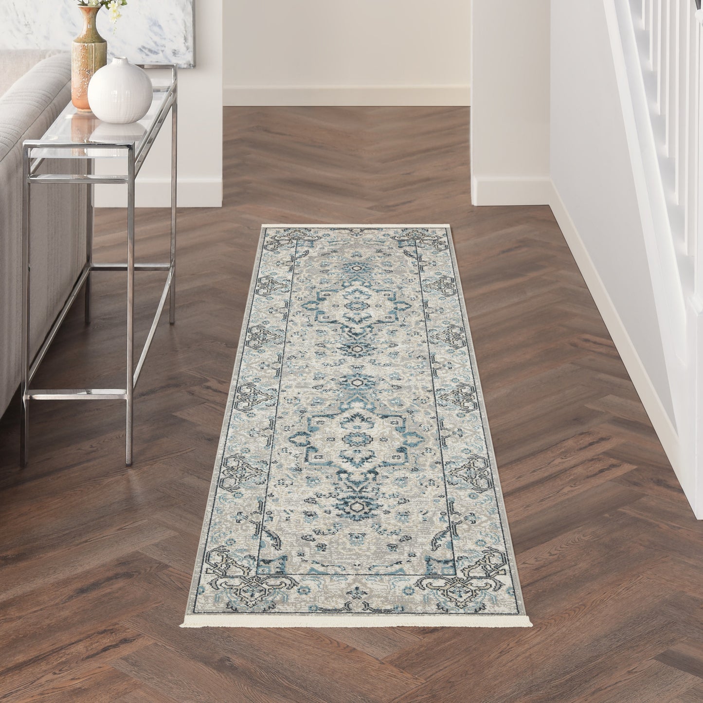 Nourison Home Carina Grey Blue Transitional