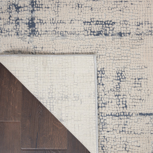 Nourison Home Rustic Textures Ivory Blue Contemporary