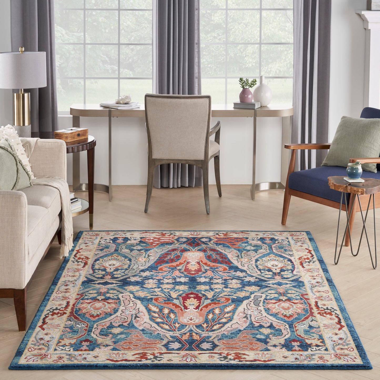 Nourison Home Parisa Denim Multicolor Transitional