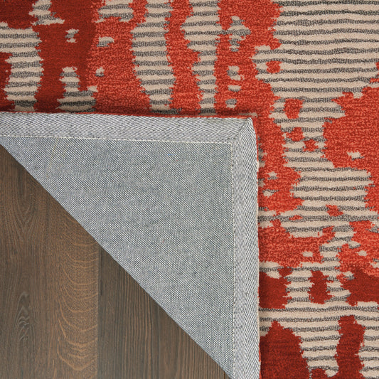 Nourison Home Symmetry Beige Red Contemporary