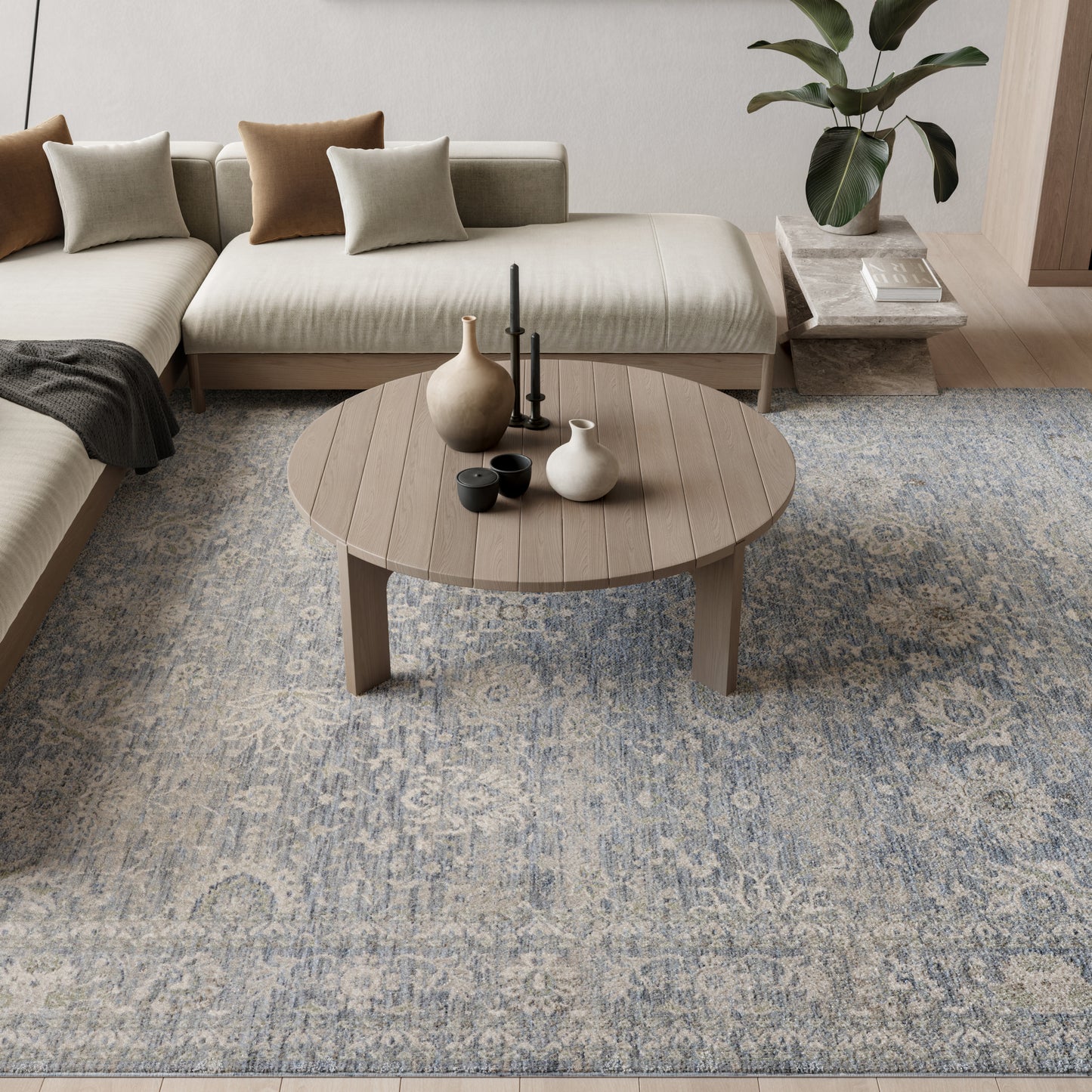 Nourison Home Soft Mist Light Blue Traditional