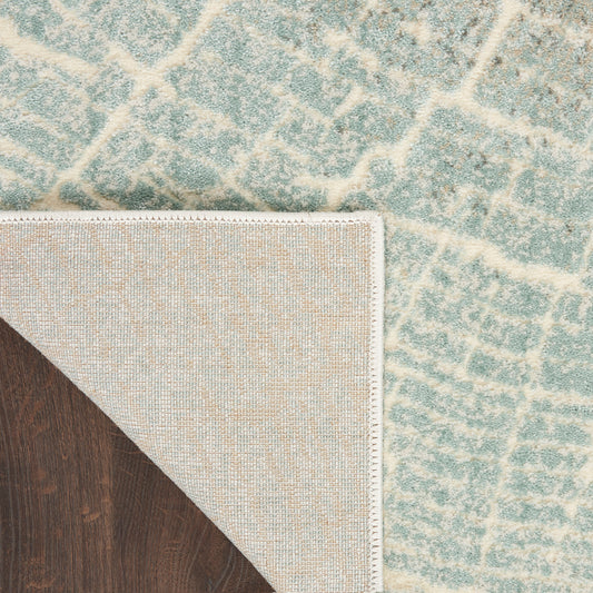 Nourison Home Marmara Teal Grey Ivory Contemporary