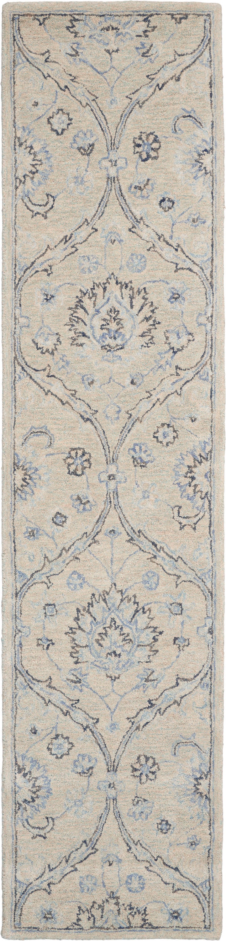 Nourison Home Jazmine JAZ03 Ivory Blue Traditional Tufted Rug