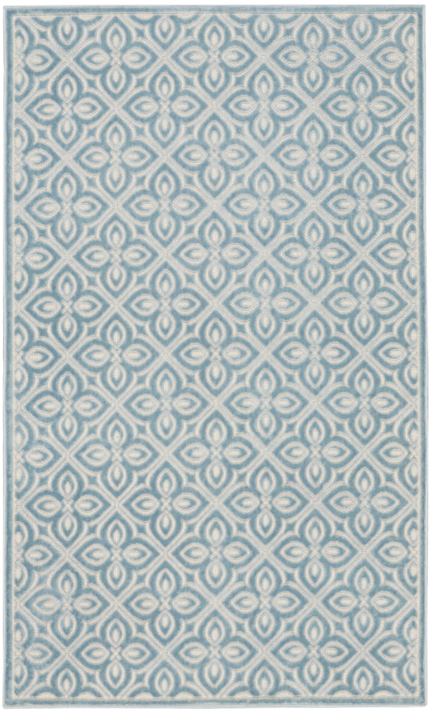 Nourison Home Washable Charm WCH03 Blue Ivory Contemporary Machine Woven Rug