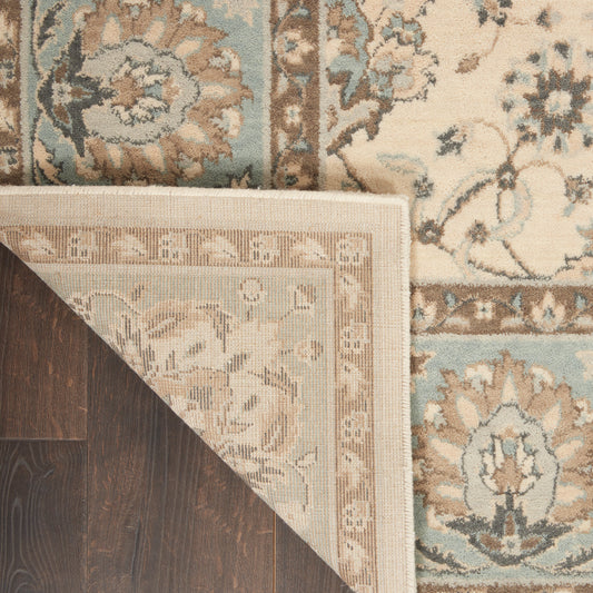 Nourison Home Living Treasures Ivory Aqua Traditional