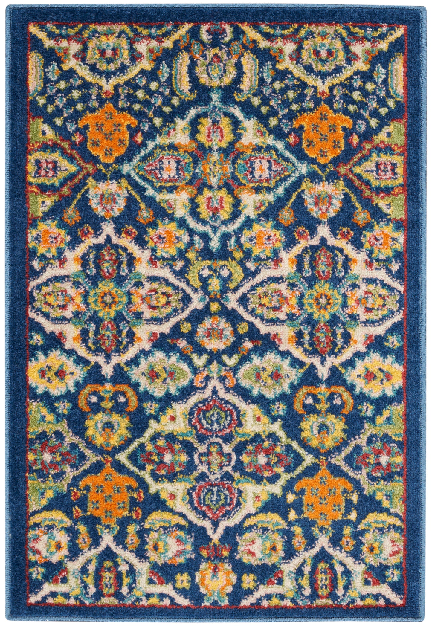 Nourison Home Allur ALR03 Navy Multicolor Transitional Power-loomed Rug