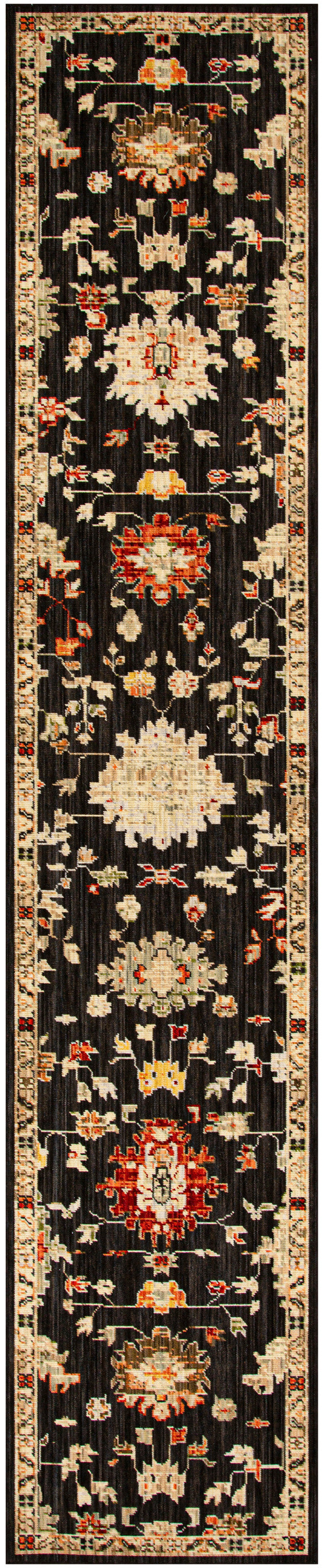 Nourison Home Antique Bloom ANB01 Black Traditional Machine Woven Rug