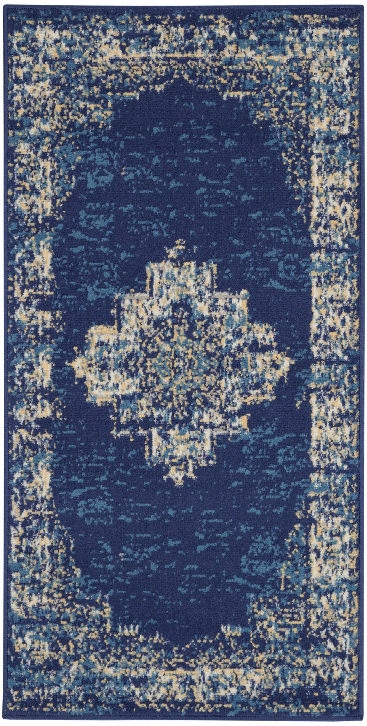 Nourison Home Grafix GRF14 Navy Blue Transitional Power-loomed Rug