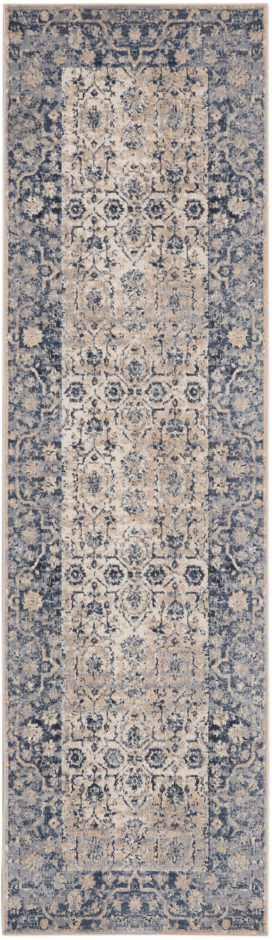 Nourison Home Malta MAI04 Ivory Blue Traditional Power-loomed Rug