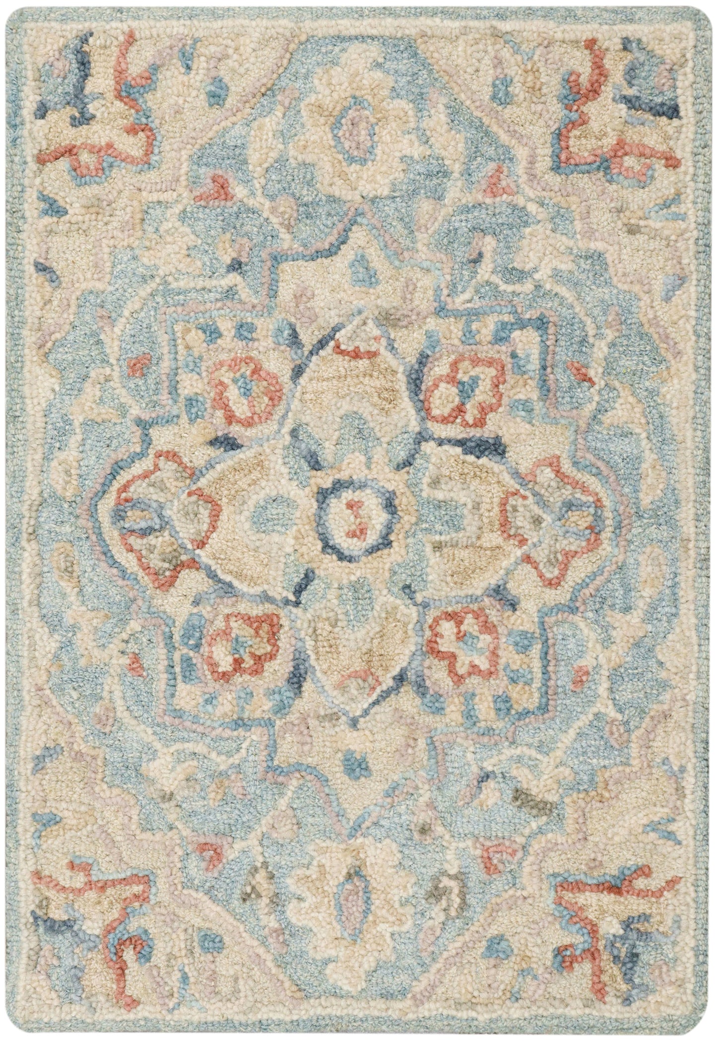 Nourison Home Maison MSO06 Light Blue Ivory Traditional Hand Tufted Rug