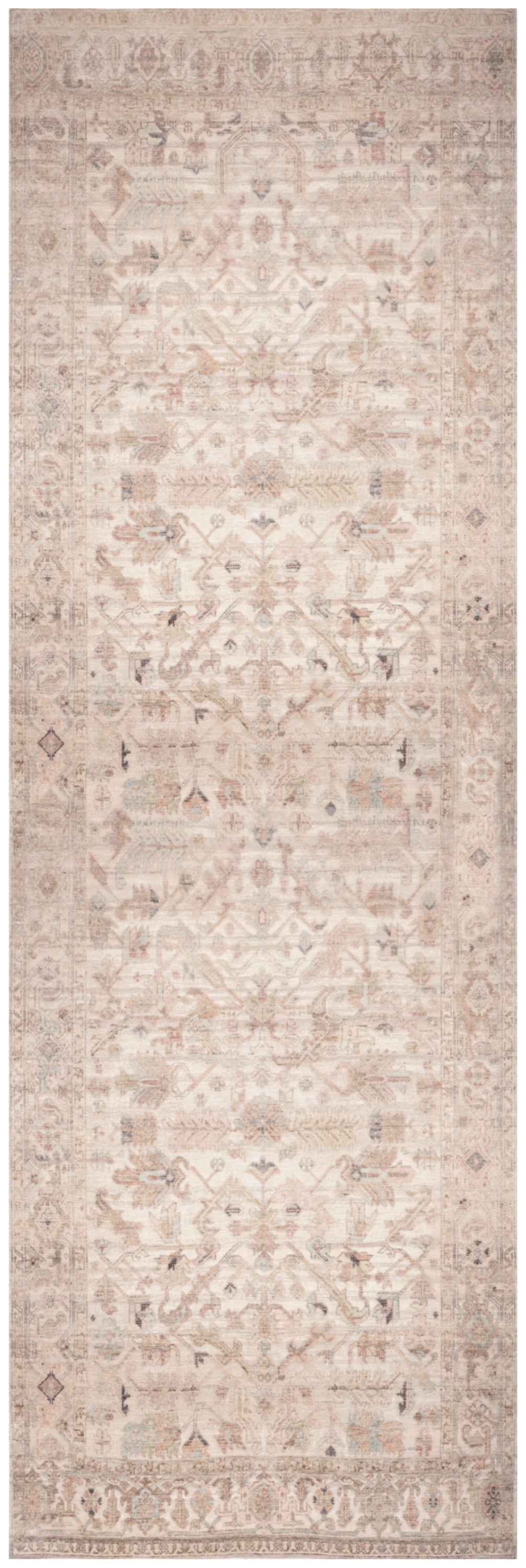 Nourison Home Vintage Washables VWS17 Beige Traditional Flat Weave Rug