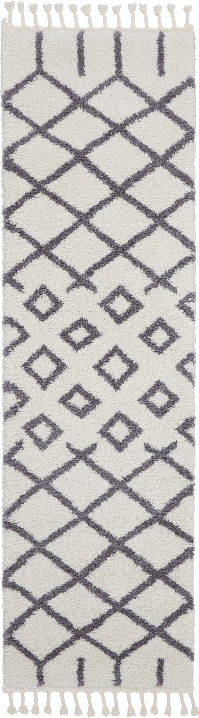 Nourison Home Moroccan Shag MRS01 White Transitional Power-loomed Rug