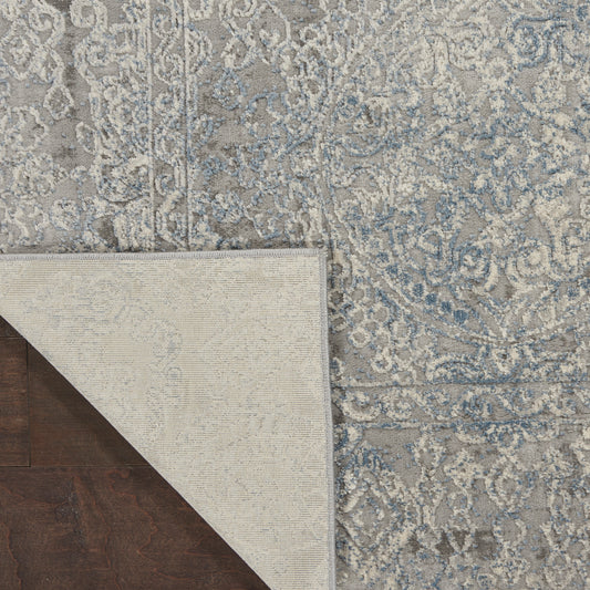 Nourison Home Rustic Textures Ivory Light Blue Contemporary