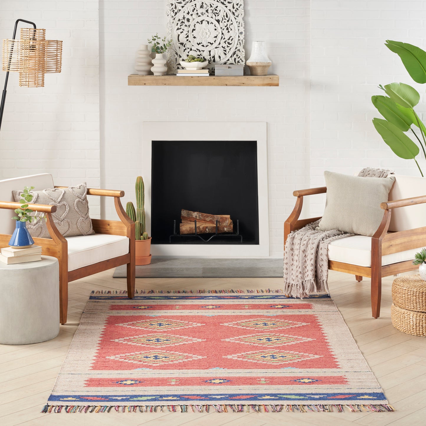 Nourison Home Baja Red Beige Transitional