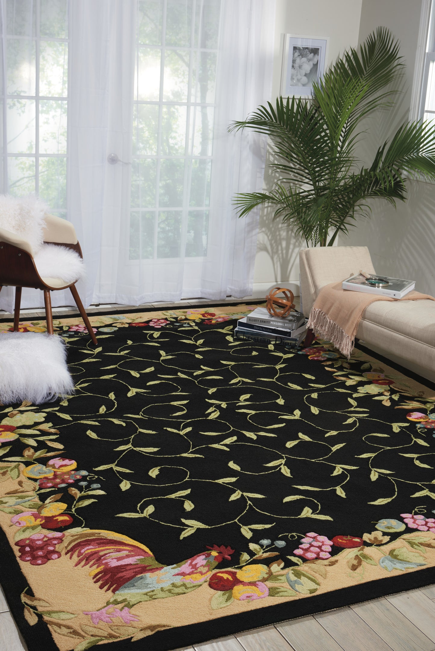 Nourison Home Fantasy Black Contemporary