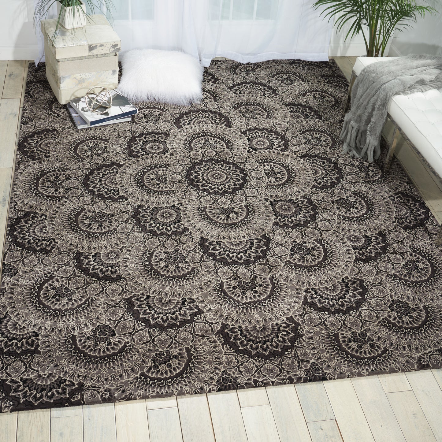 Nourison Home Nourison 2000 Black Grey Traditional
