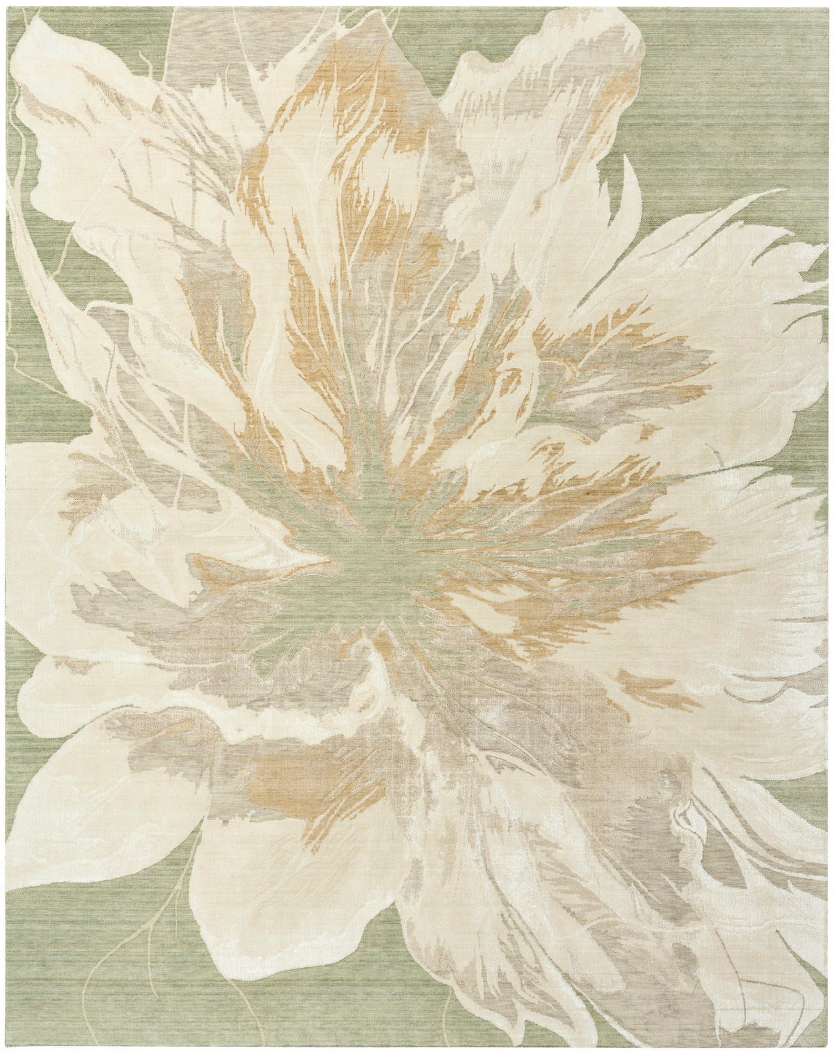 Nourison Home Brushlight BRL02 Green Ivory Contemporary Machine Woven Rug