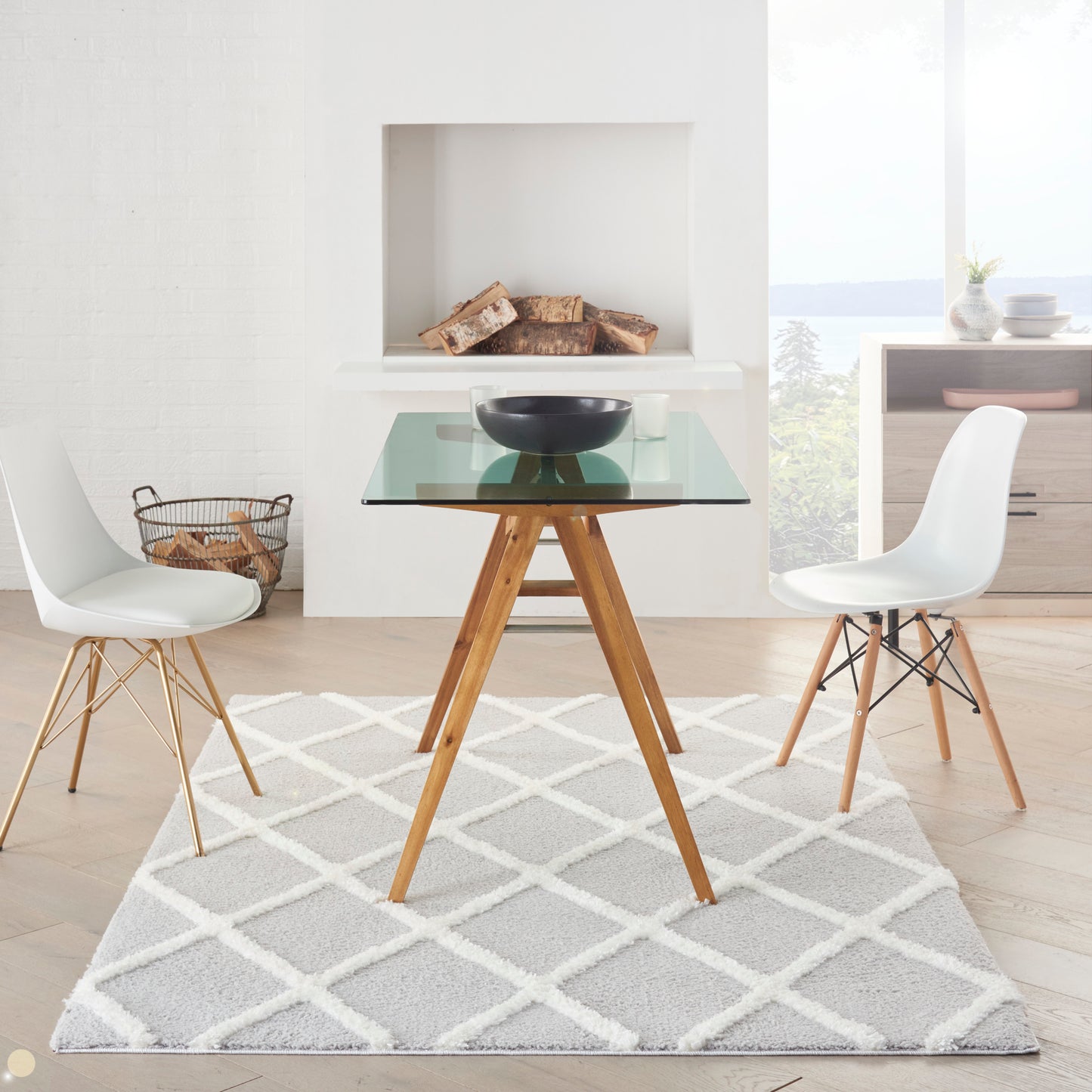 Nourison Home Feather Soft Grey Ivory Contemporary