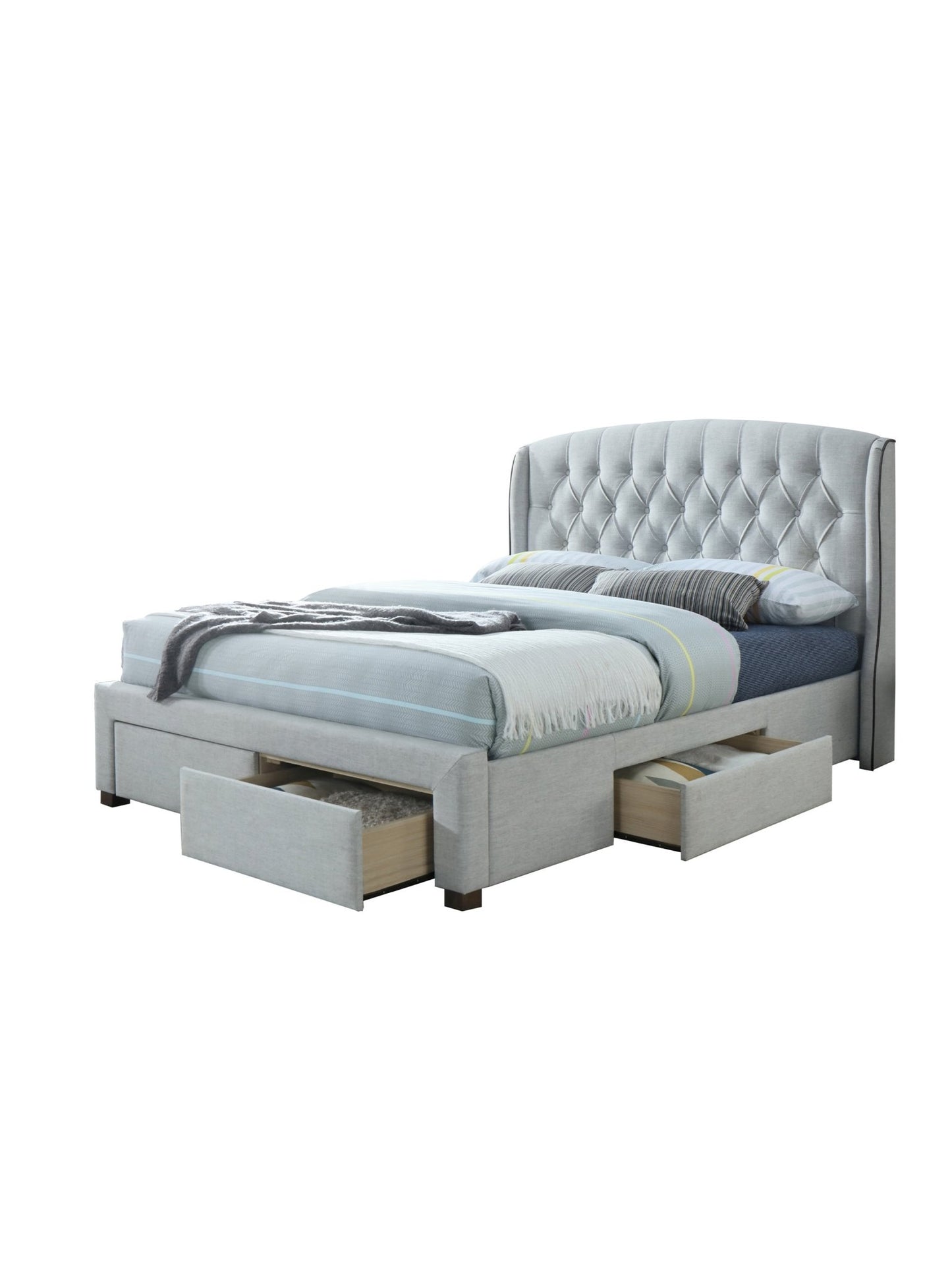 Eclectic Home Bed Adrian "King" Pebble Gray Bed - Furnitures - Eclectic Home - Atlanta Designer Rugs