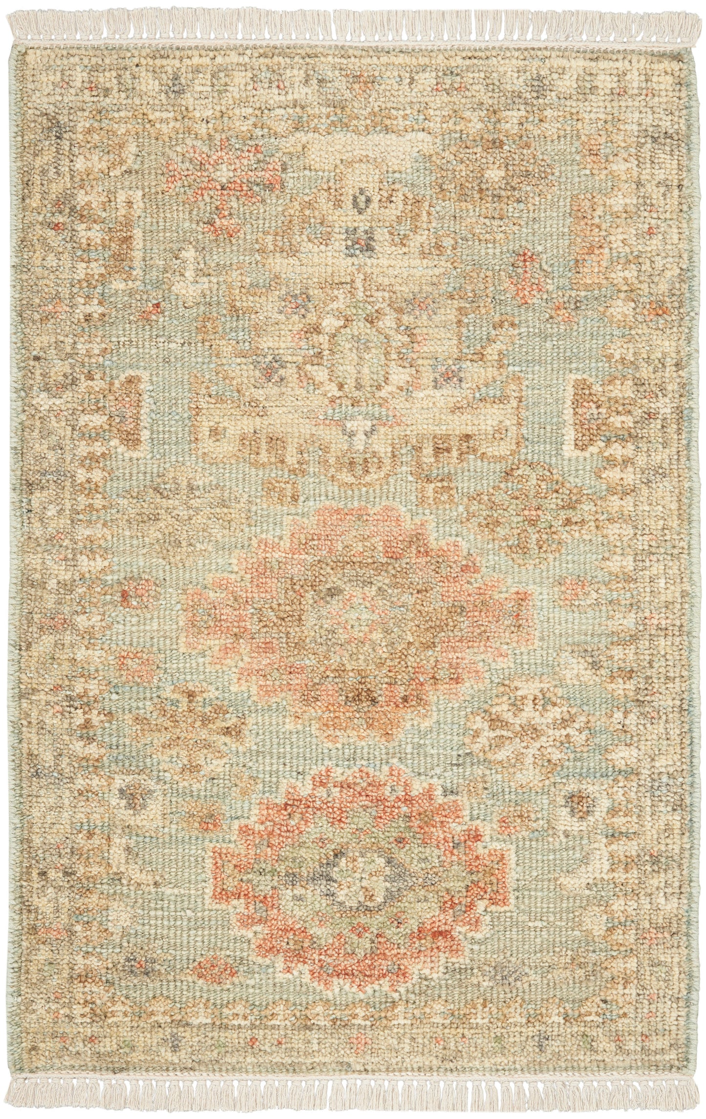 Nourison Home Heritage Vine HTV02 Light Blue Traditional Hand Knotted Rug