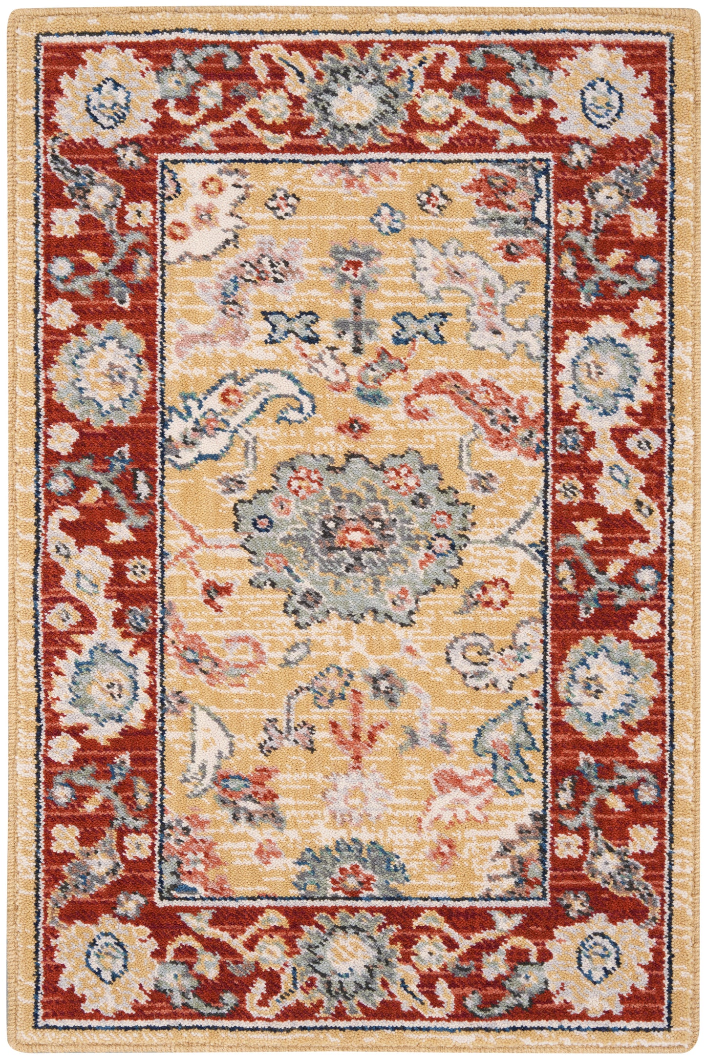 Nourison Home Parisa PSA07 Gold Brick Traditional Loom-woven Rug