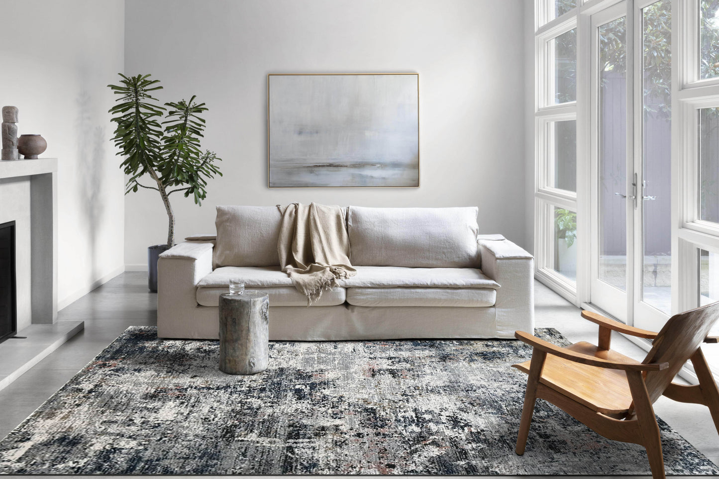 Artisan Venetian Cream Grey Contemporary Machinemade Rug