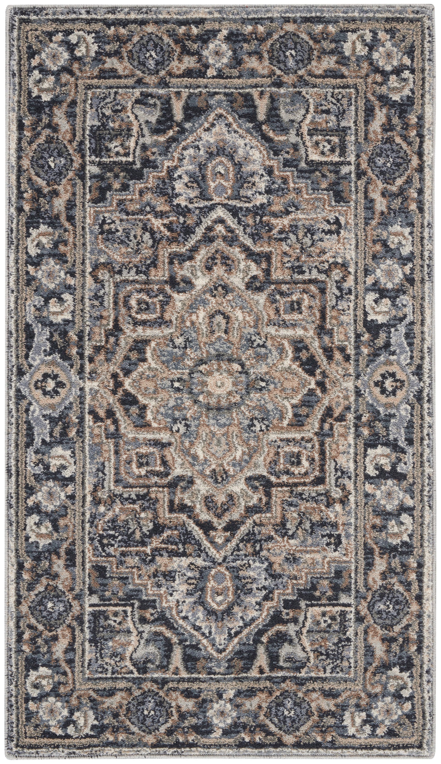 Nourison Home Moroccan Celebration KI381 Navy Traditional Power-loomed Rug