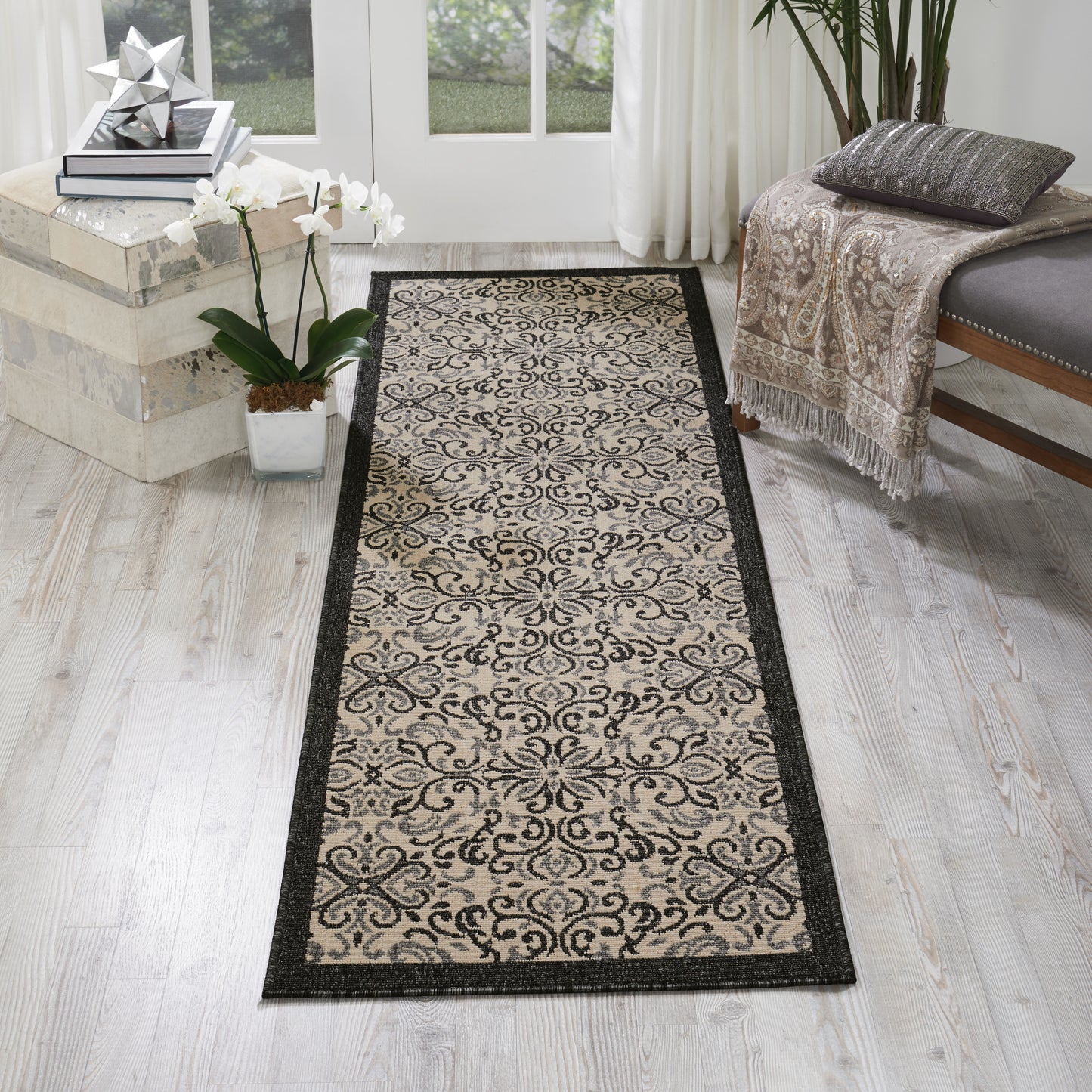 Nourison Home Caribbean Ivory Charcoal Transitional