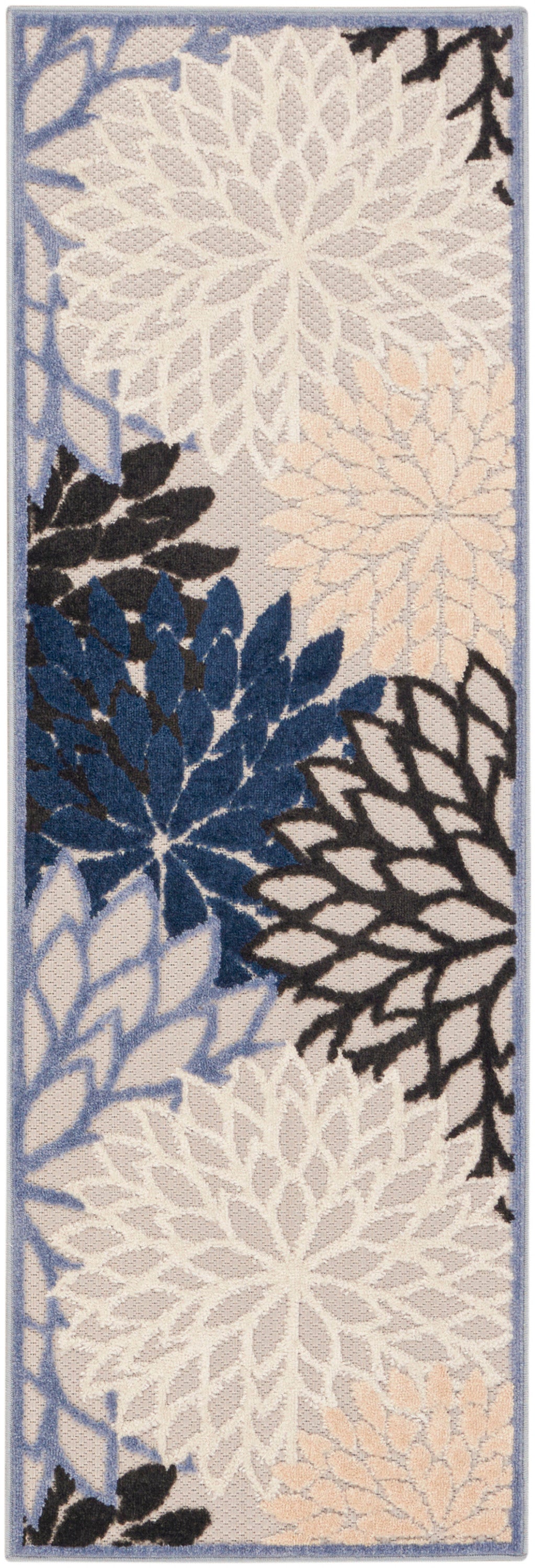 Nourison Home Aloha ALH05 Blue Multicolor Contemporary Power-loomed Rugs