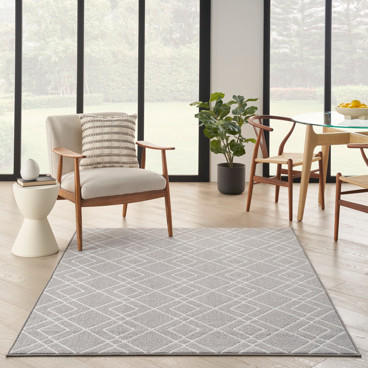 Nourison Home Modern Lines Silver Contemporary