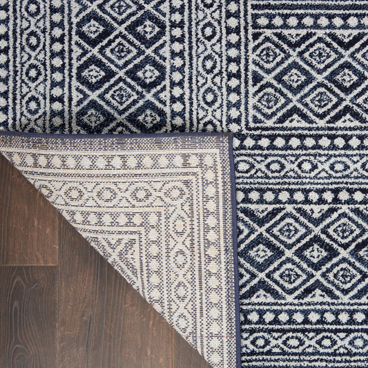 Nourison Home Palermo Navy Grey Contemporary