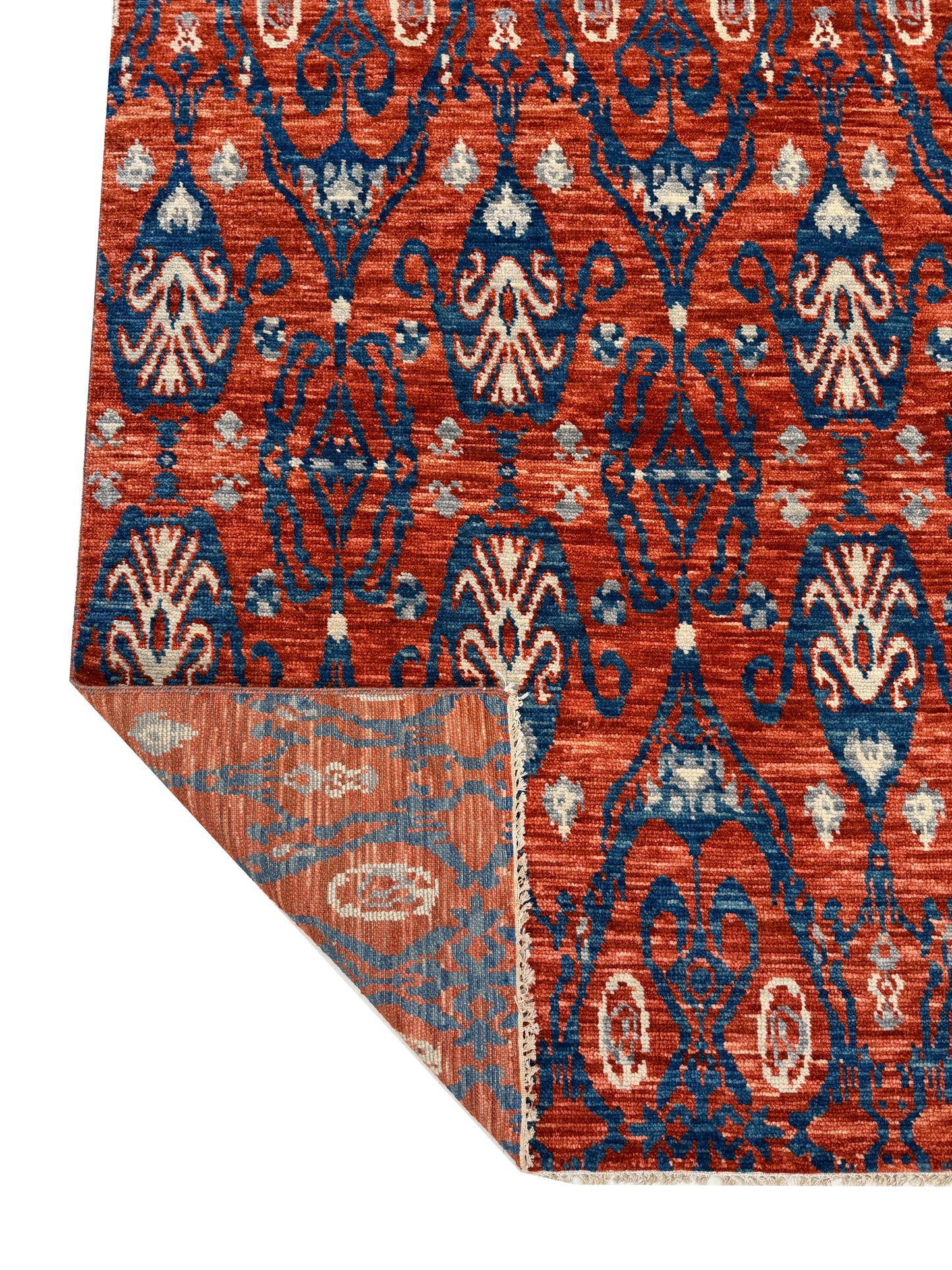 Artisan Samara Rust Blue Transitional Knotted Rug