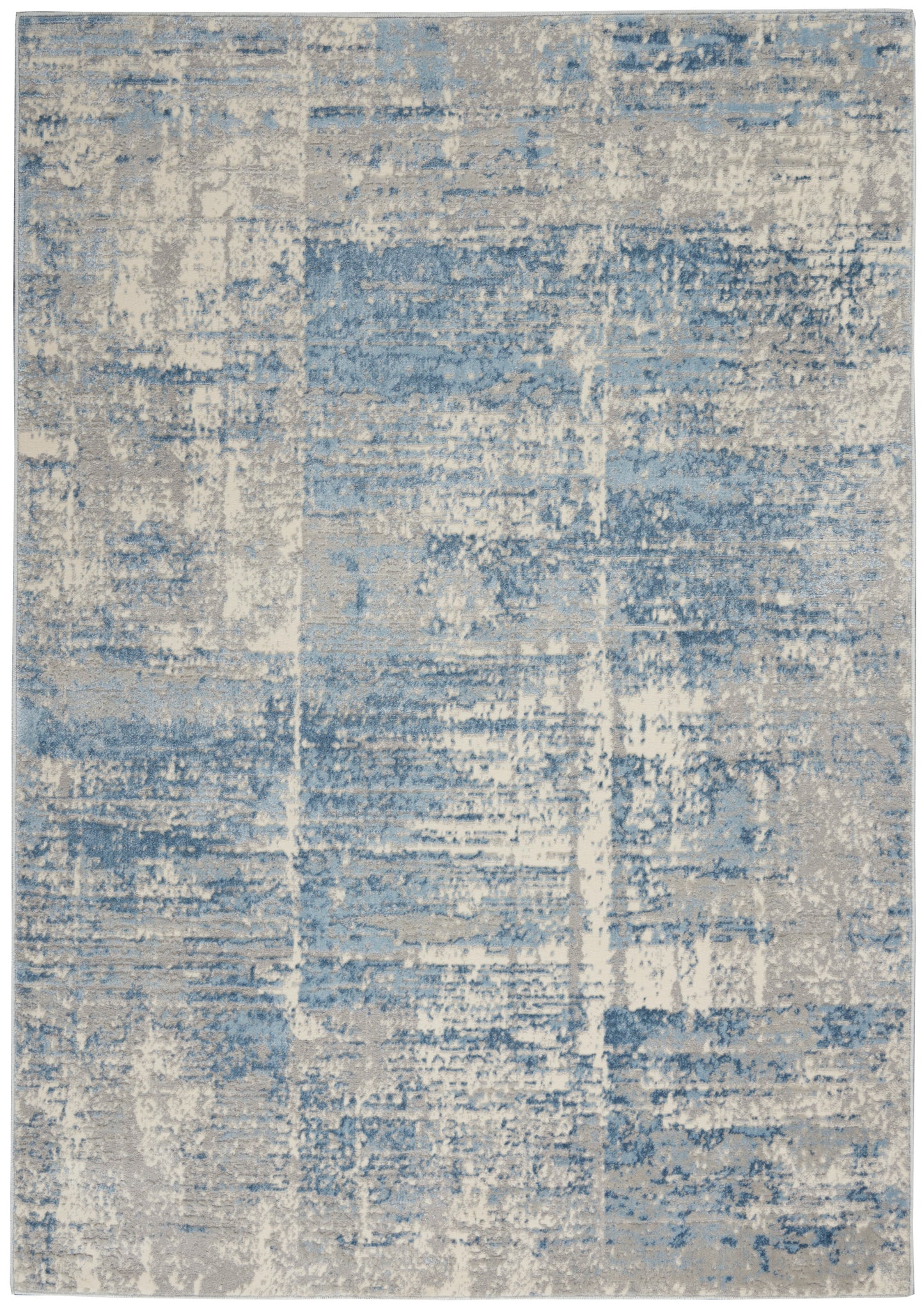 Nourison Home Solace SLA02 Ivory Grey Blue Contemporary Power-loomed Rug