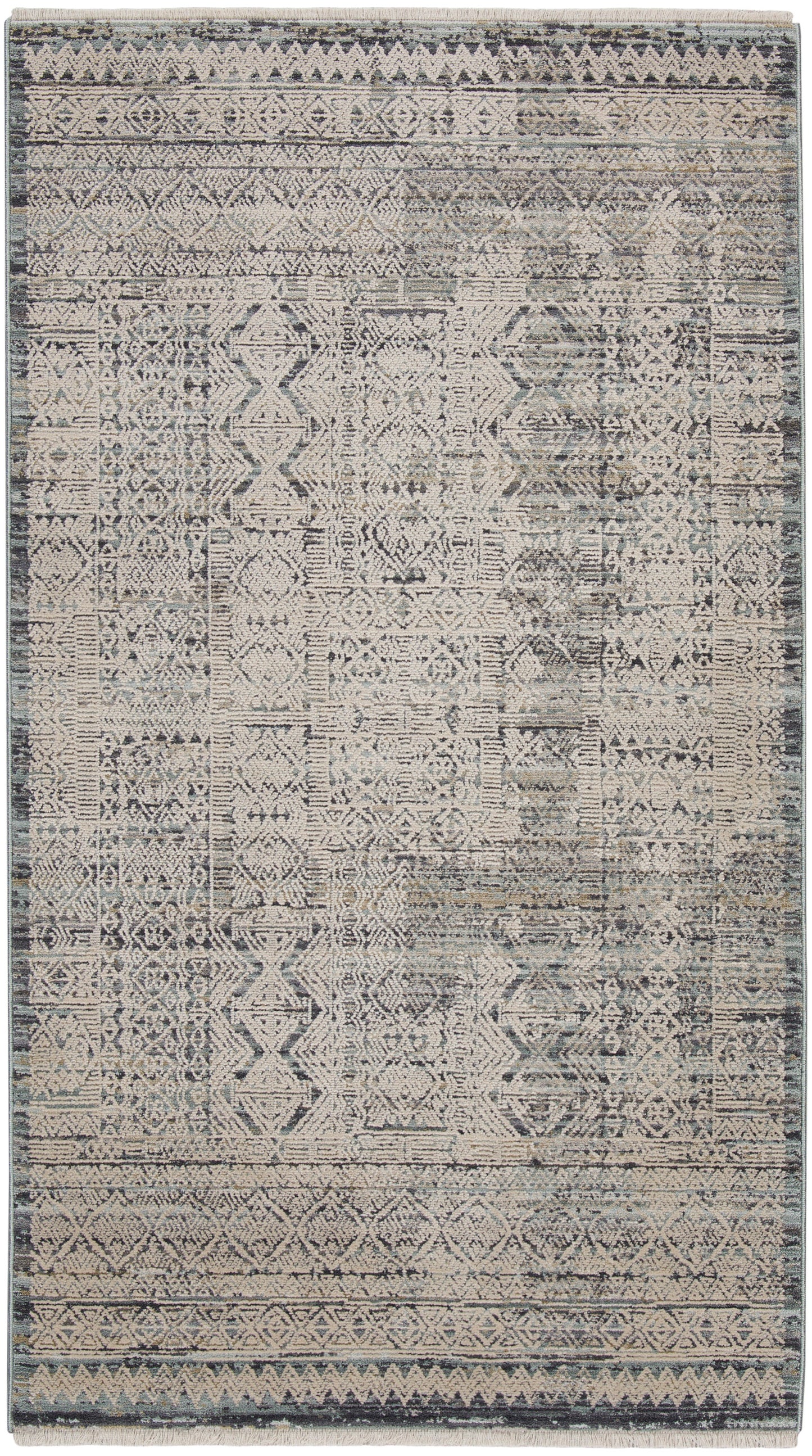 Nourison Home Lynx LNX06 Ivory Blue Transitional Power-loomed Rug