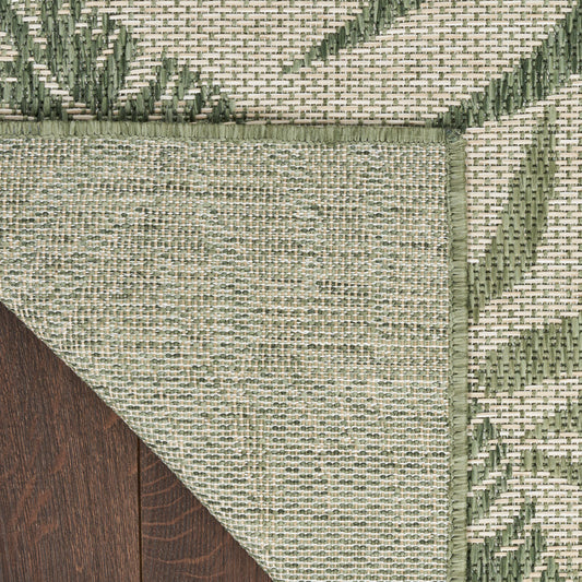 Nourison Home Garden Oasis Ivory Green Contemporary
