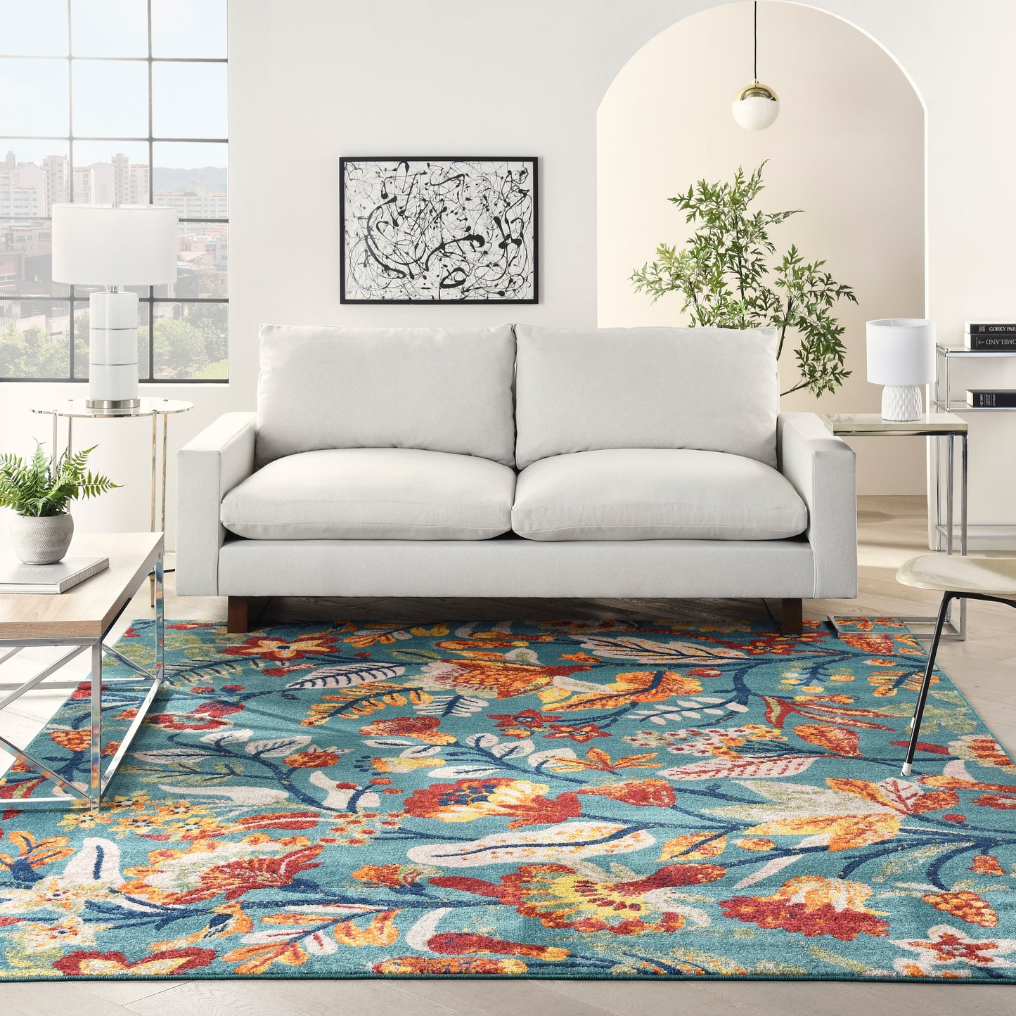 Nourison Home Allur Turquoise Multicolor Contemporary