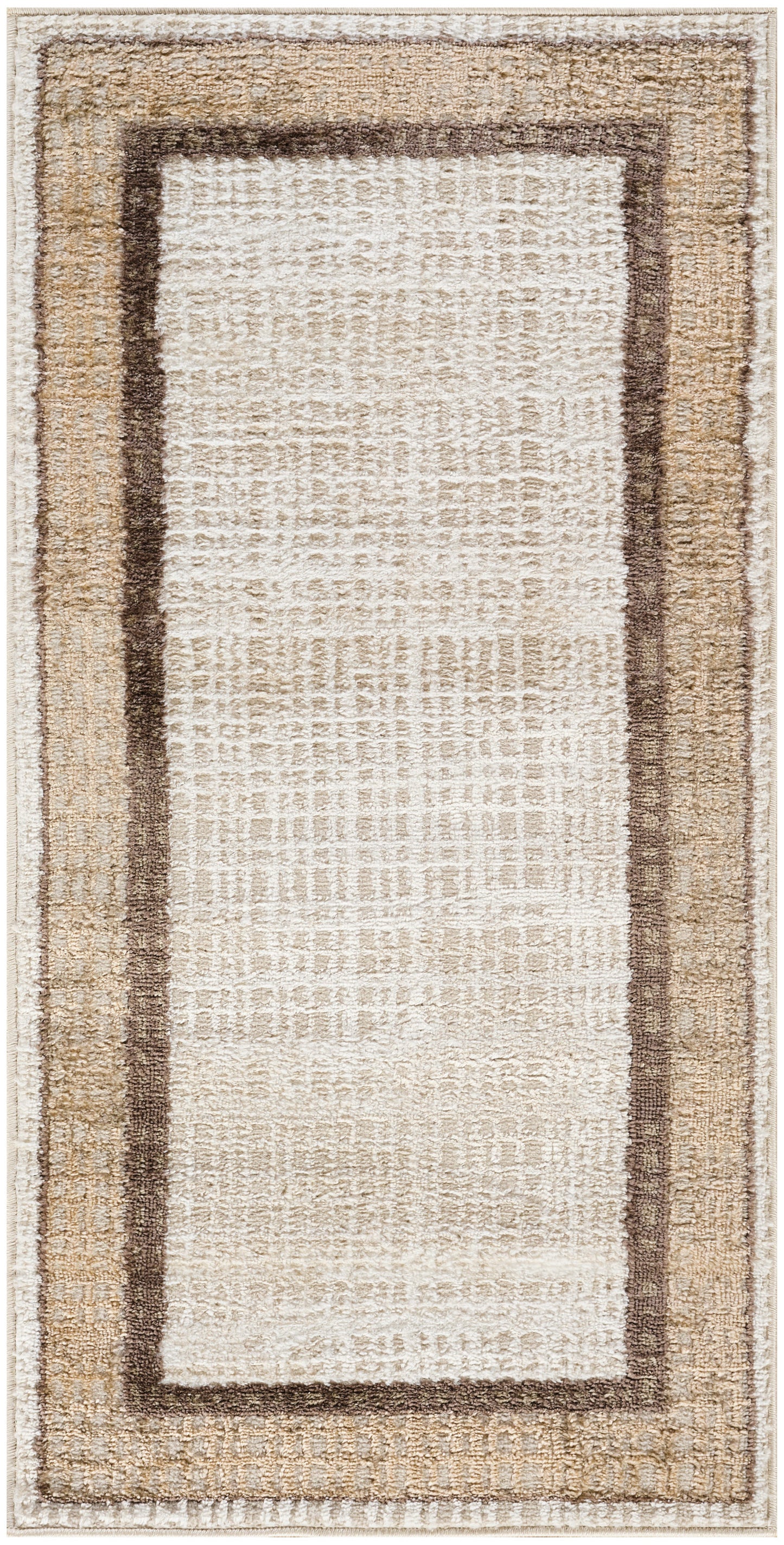 Nourison Home Dekor DEK06 Ivory Brown Contemporary Machine Woven Rug