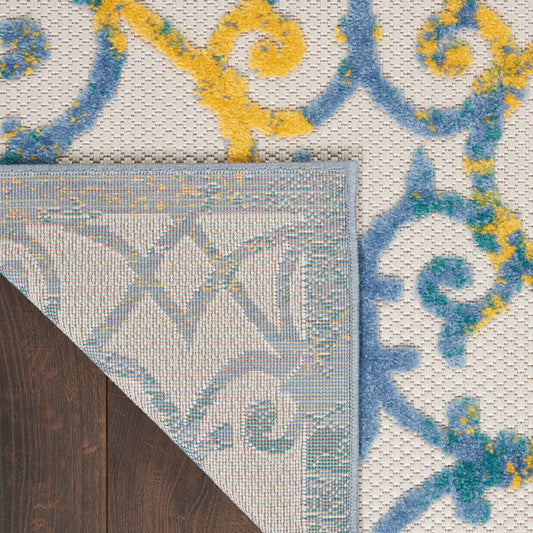Nourison Home Aloha Ivory Blue Contemporary