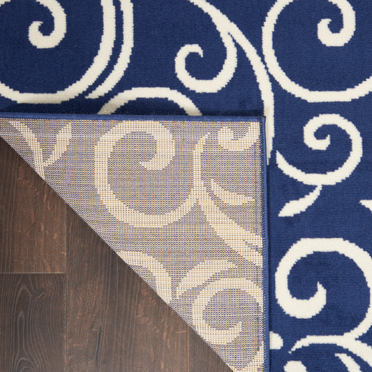 Nourison Home Grafix Navy Contemporary