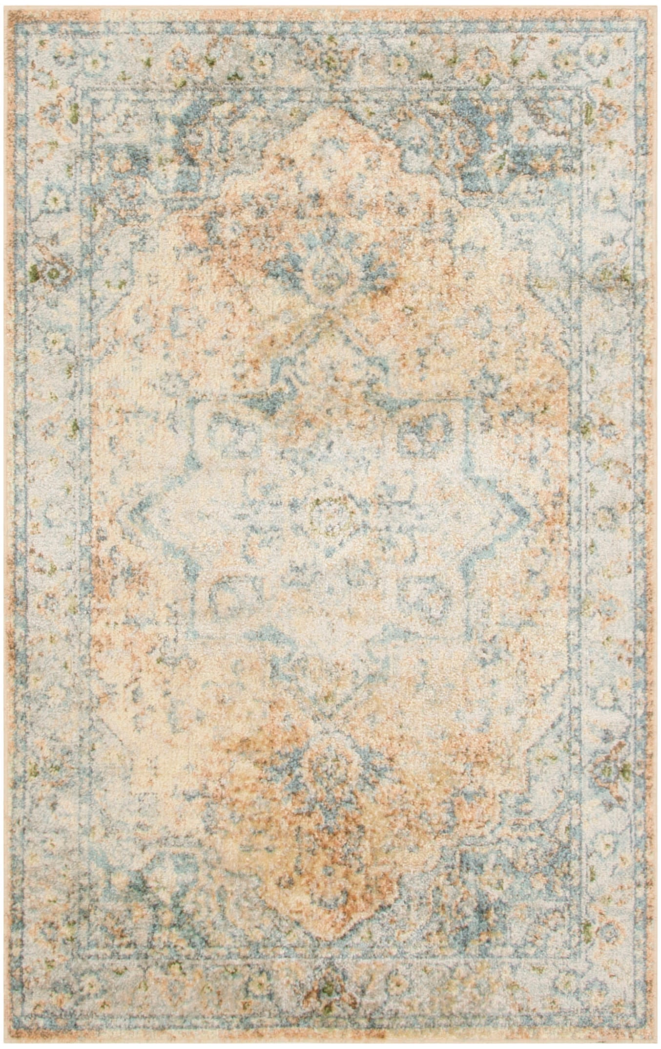 Nourison Home Astra Machine Washable ASW12 Beige Blue Traditional Power-loomed Rug