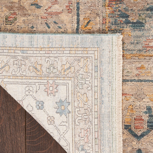 Nourison Home Luxurious Ivory Blue Traditional
