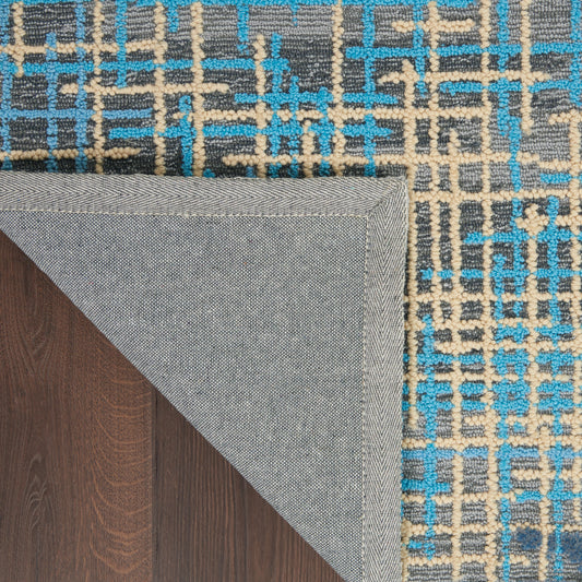 Nourison Home Symmetry Blue Beige Contemporary