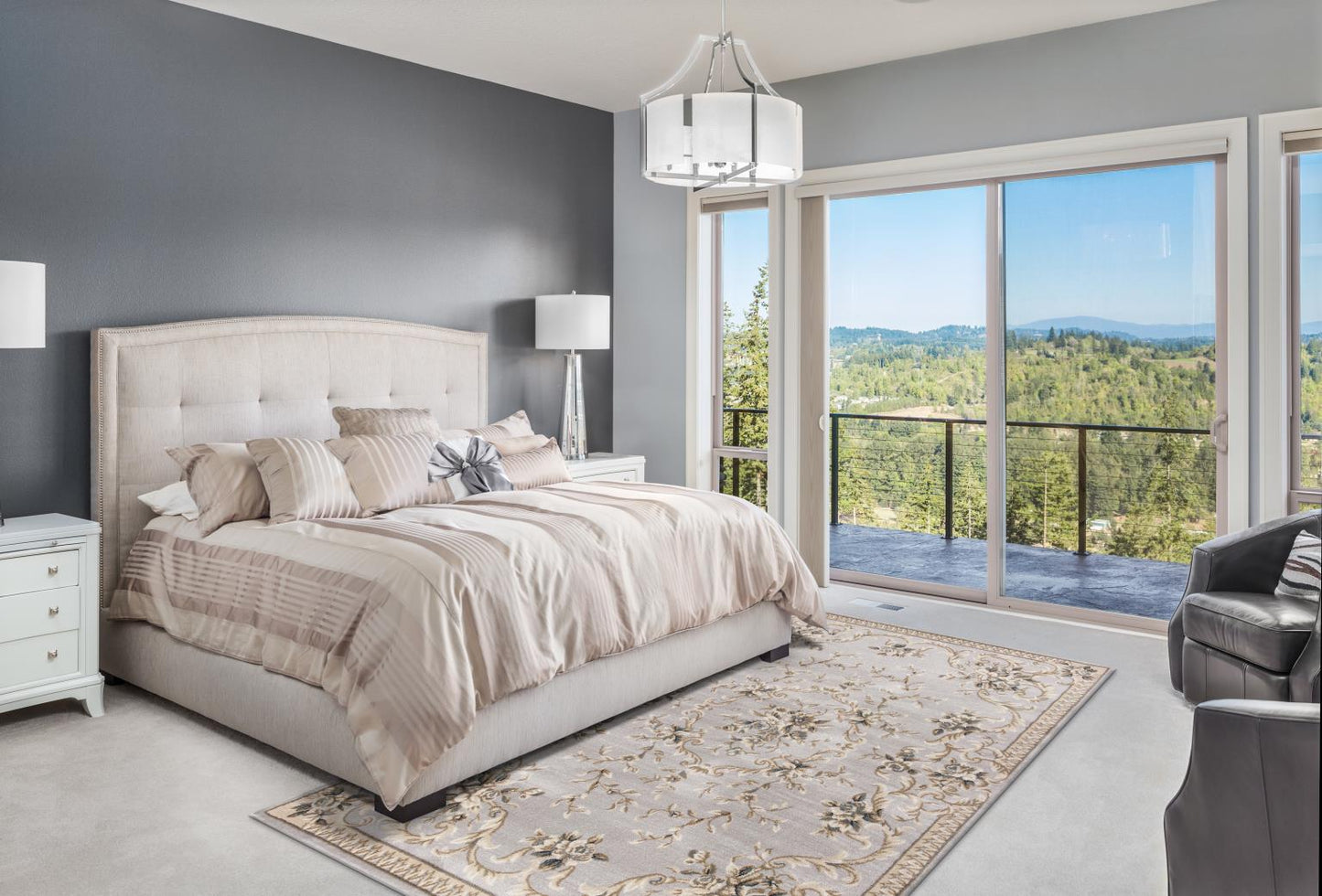 Kas Avalon 5604 Light Grey Traditional Machine Woven Rug