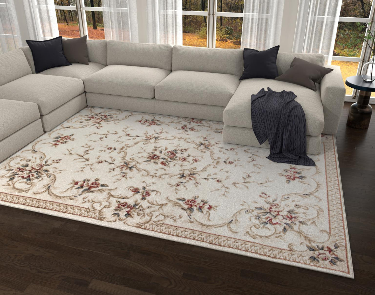 Kas Avalon 5606 Ivory Traditional Machine Woven Rug