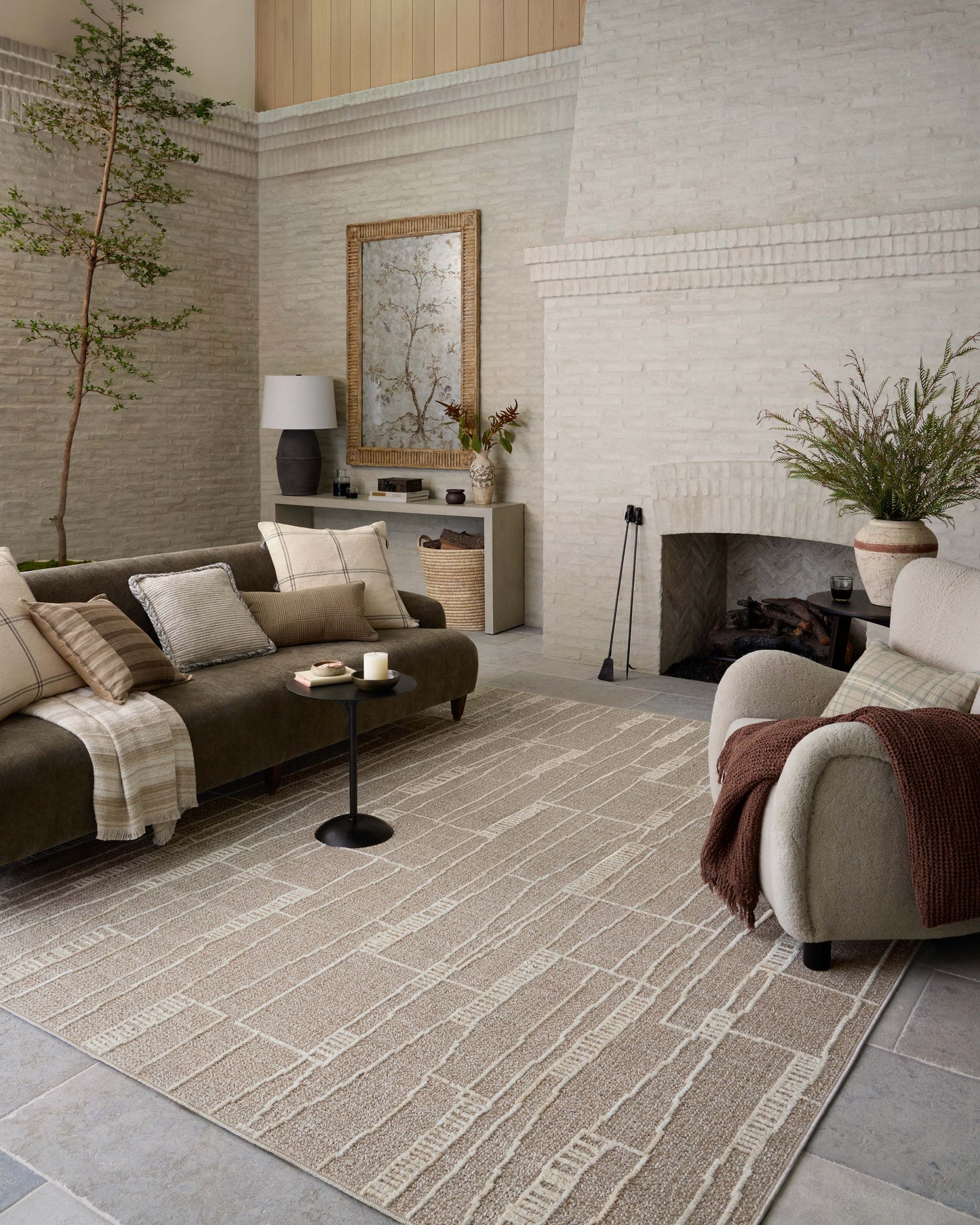 Amber Lewis x Loloi Bexley Mushroom Natural Contemporary