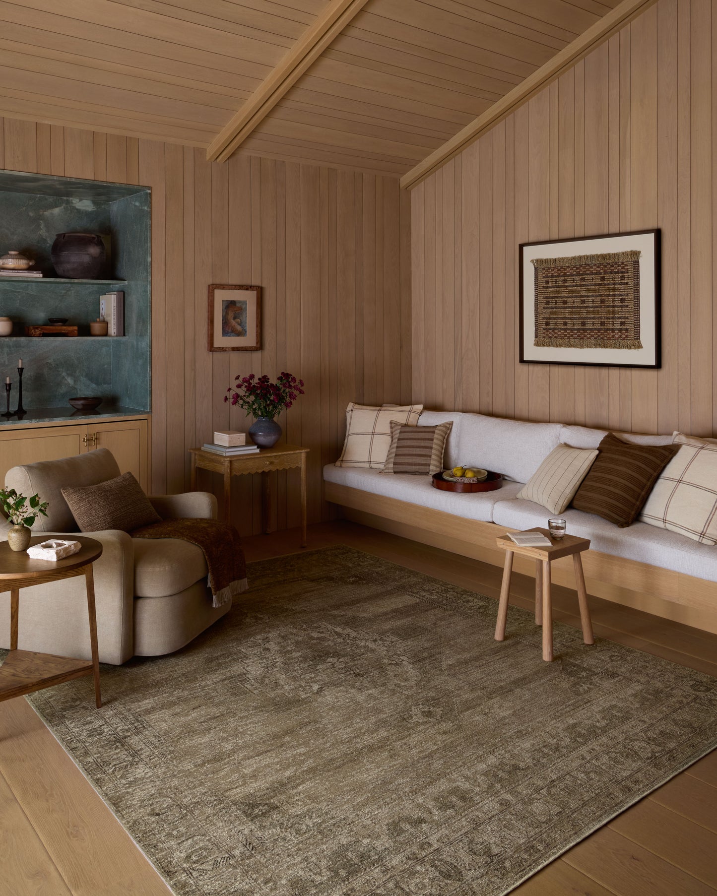 Amber Lewis x Loloi Cambria Sand Olive Traditional