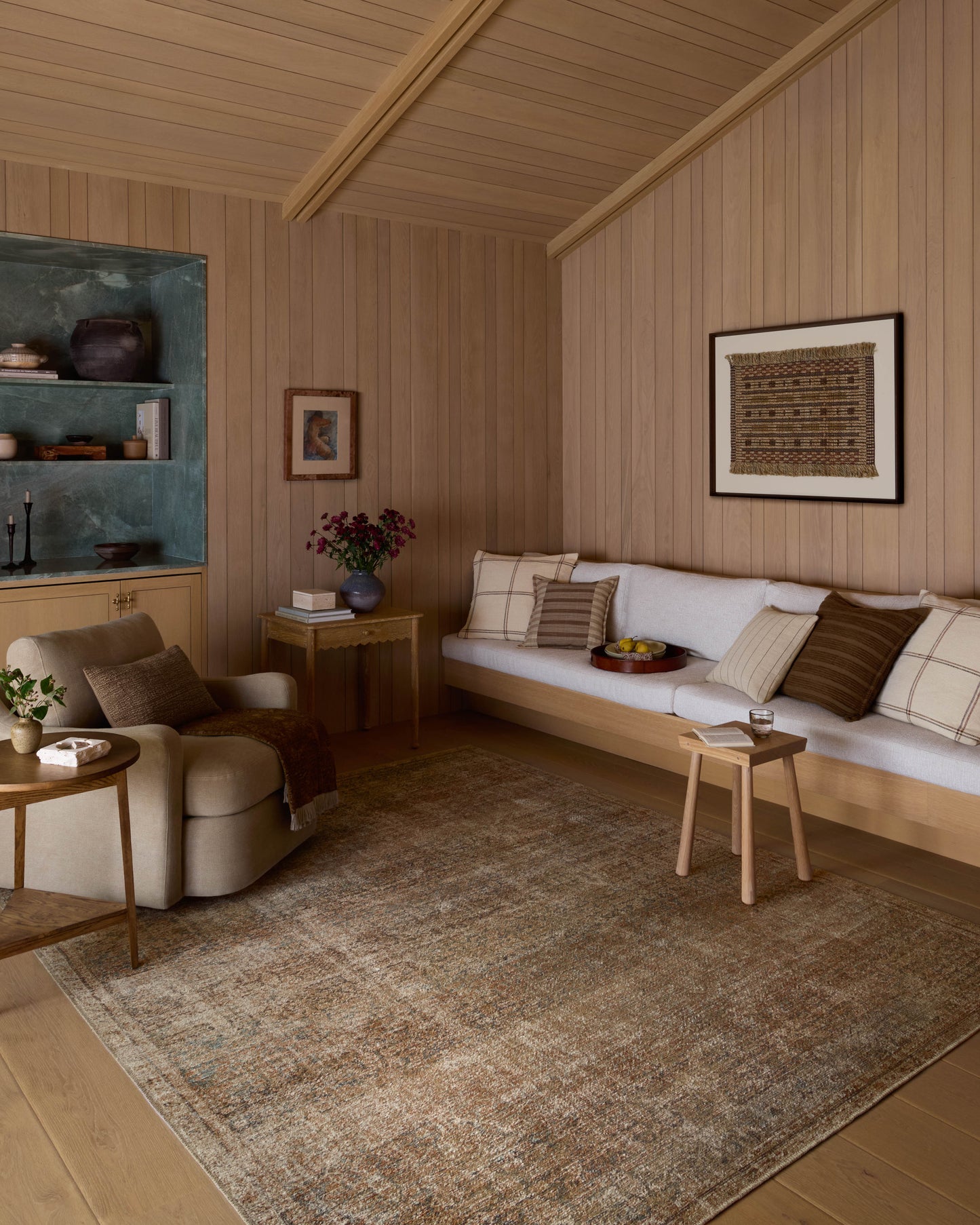 Amber Lewis x Loloi Cambria Ocean Brick Traditional