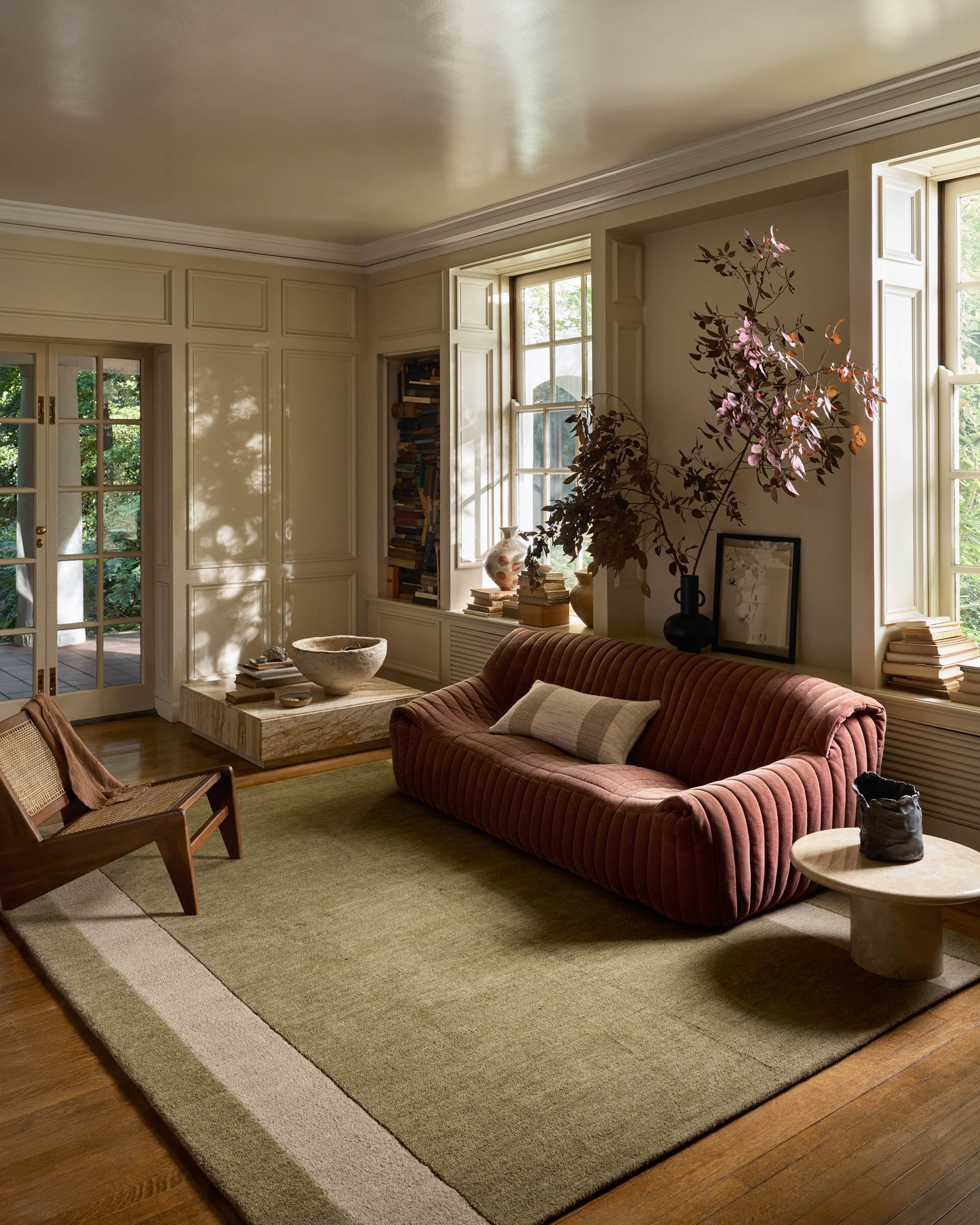 Leanne Ford x Loloi Craven Light Olive Oatmeal Contemporary